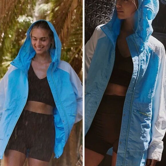 NEW Free People Movement Singin’ In The Rain Printed Packable Jacket Size M - Picture 1 of 7